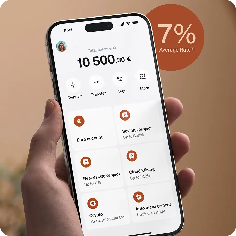 Flexible savings and diversified investment plans with potential returns up to 8.3%, featuring daily compounded interest payouts